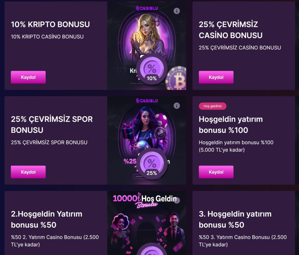 casiblu bonusları